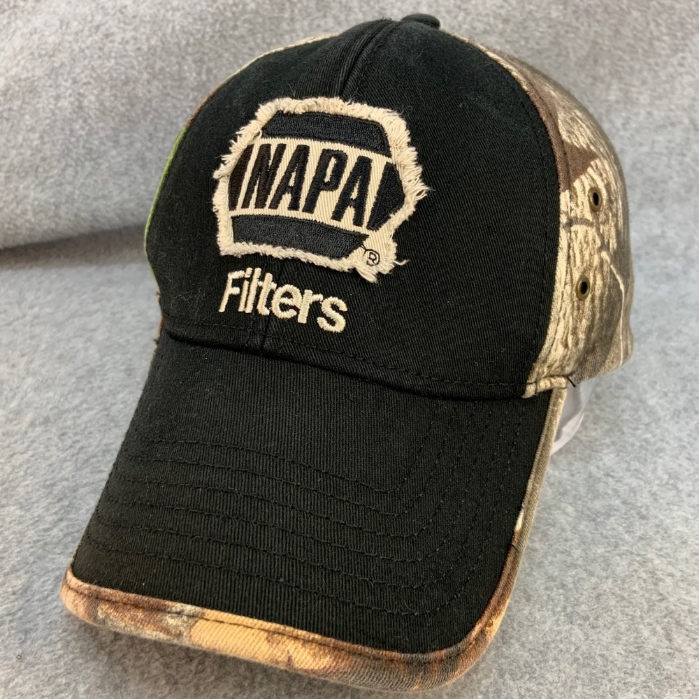 NAPA Filters Mens Black Camo Cap America Hat Distressed Logo OSFM
